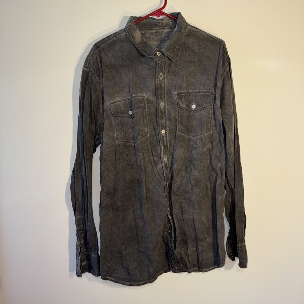 Evolution in Design Men's Size XXL Collar Button Up Shirt Long Sleeve Affliction